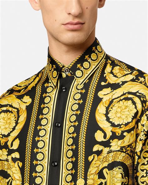 versace barocco silk shirt